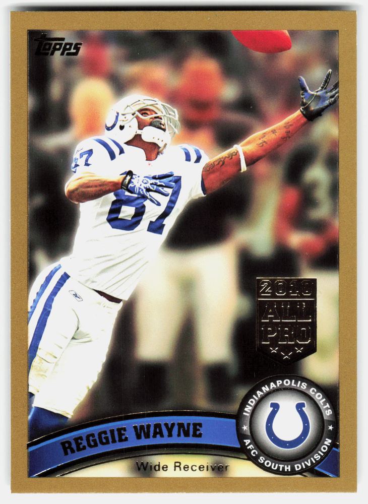 Front of the Reggie Wayne card, item L10-013