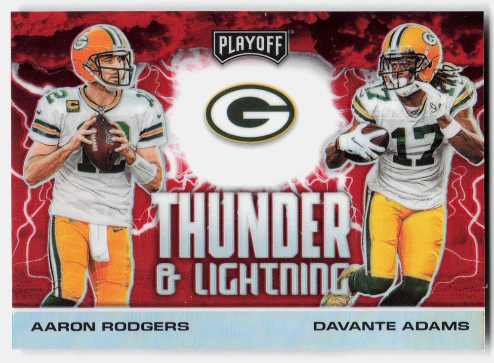 Front of the Aaron Rodgers/Davante Adams card, item L11-027
