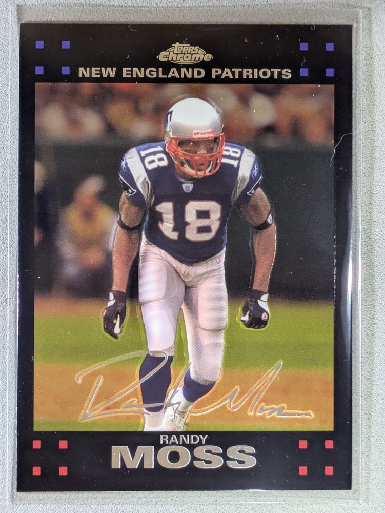Front of the Randy Moss card, item L12-018