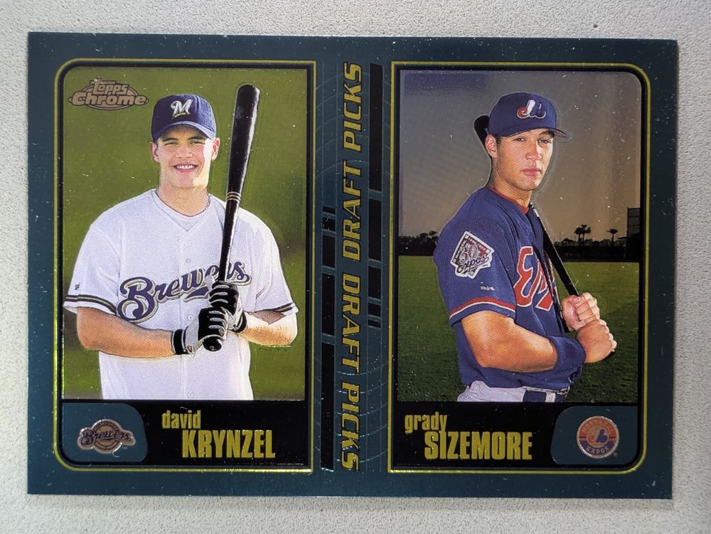 Front of the David Krynzel/Grady Sizemore card, item L13-020