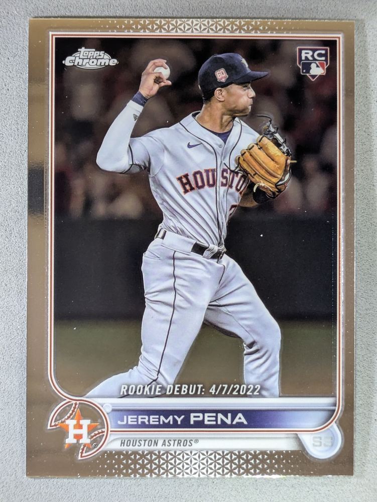 Front of the Jeremy Peña card, item L13-033