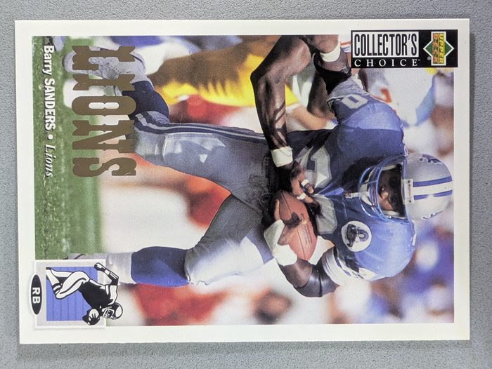 Front of the Barry Sanders card, item L2-011