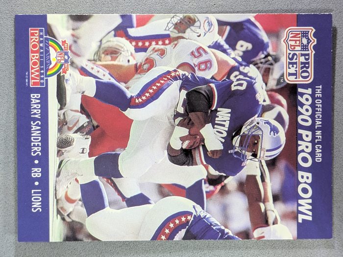 Front of the Barry Sanders card, item L2-020