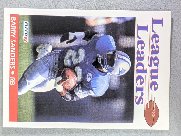 Front of the Barry Sanders card, item L2-021