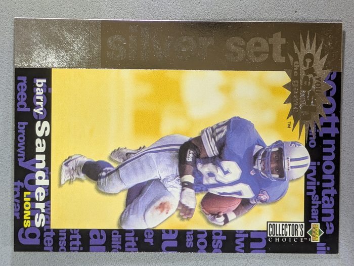 Front of the Barry Sanders card, item L2-029