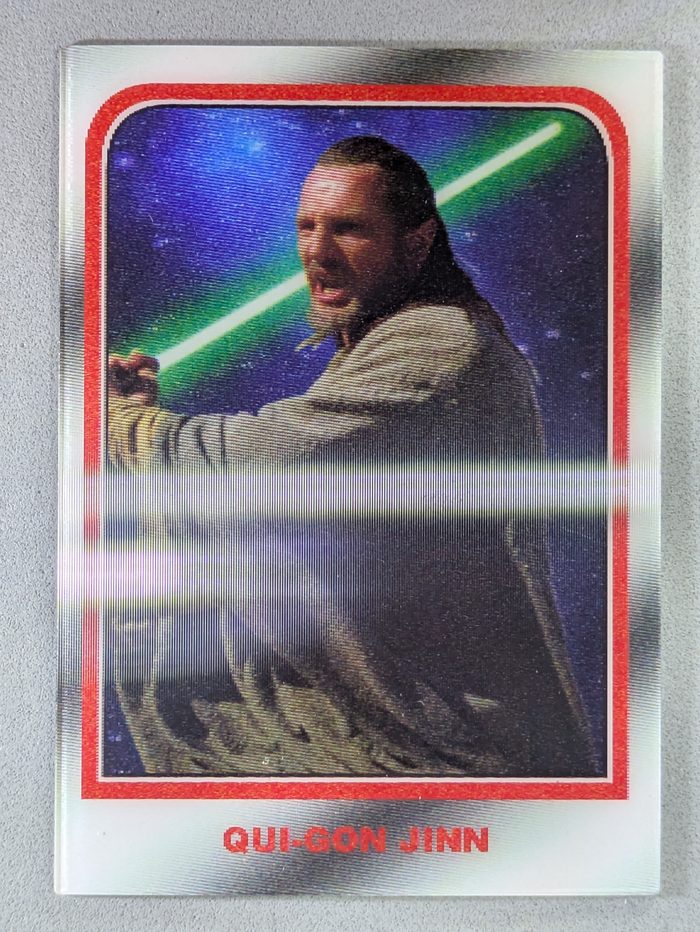Front of the Qui-Gon Jinn card, item L3-001