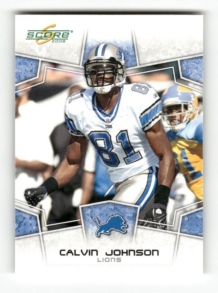 Front of the Calvin Johnson card, item L4-008