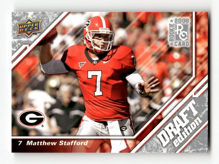 Front of the Matthew Stafford card, item L5-002