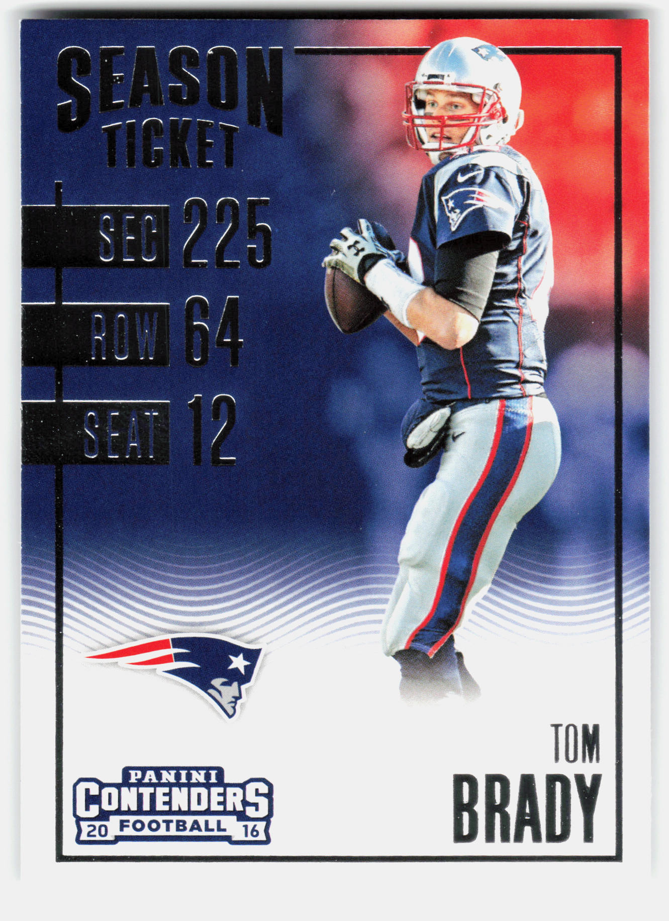 Front of the Tom Brady card, item L6-013