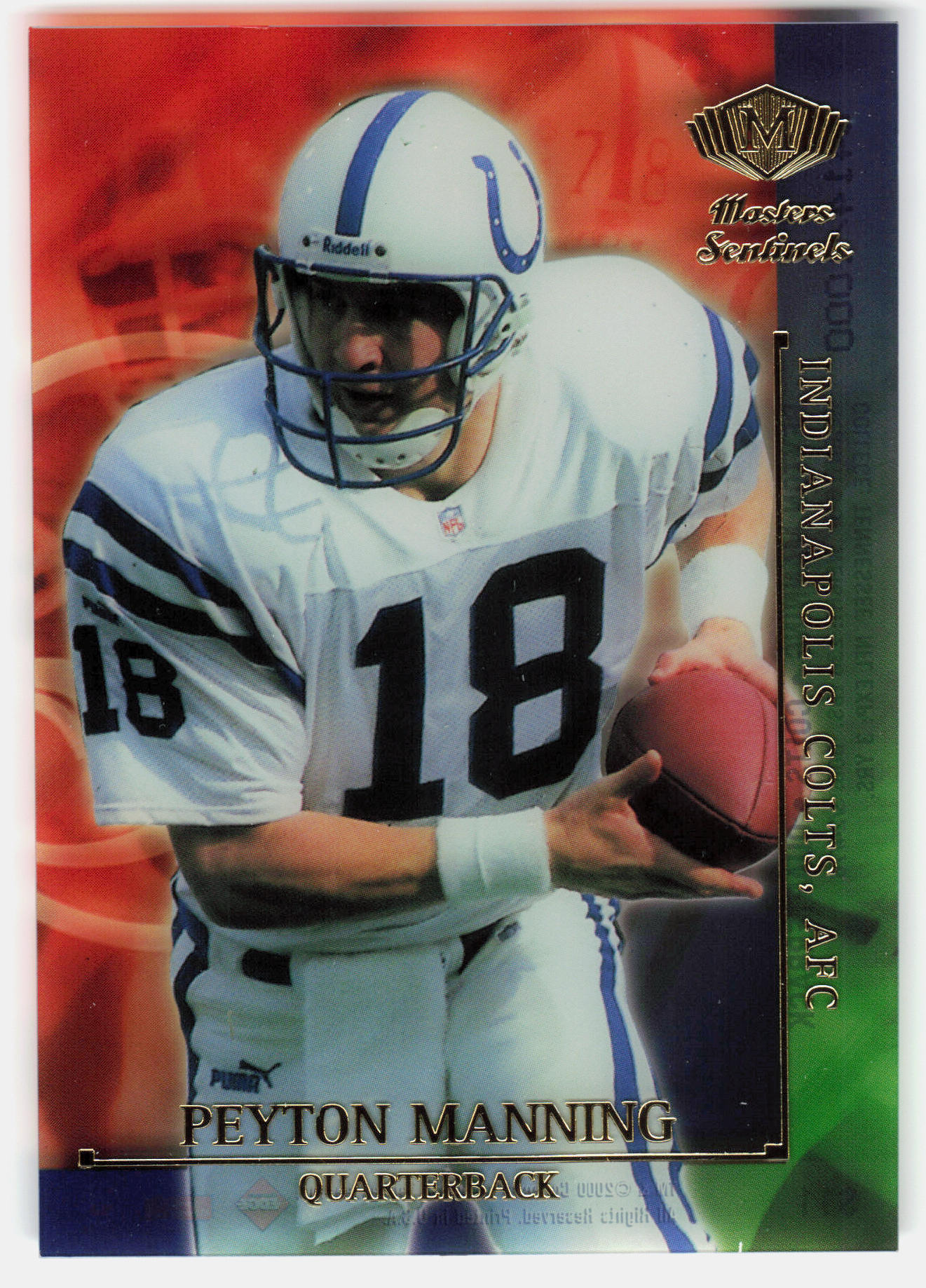 Front of the Peyton Manning card, item L6-032