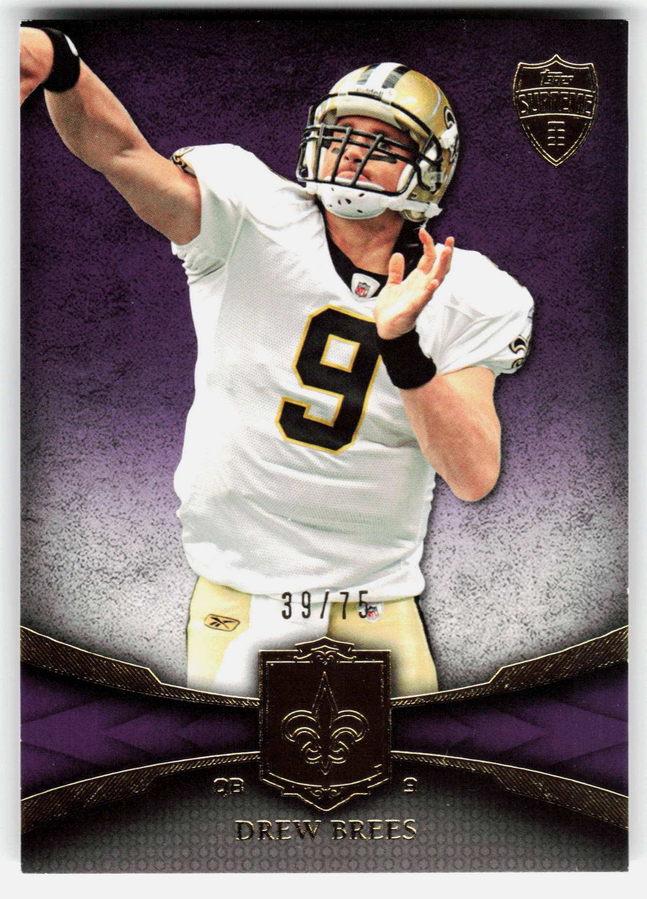 Front of the Drew Brees card, item L8-010