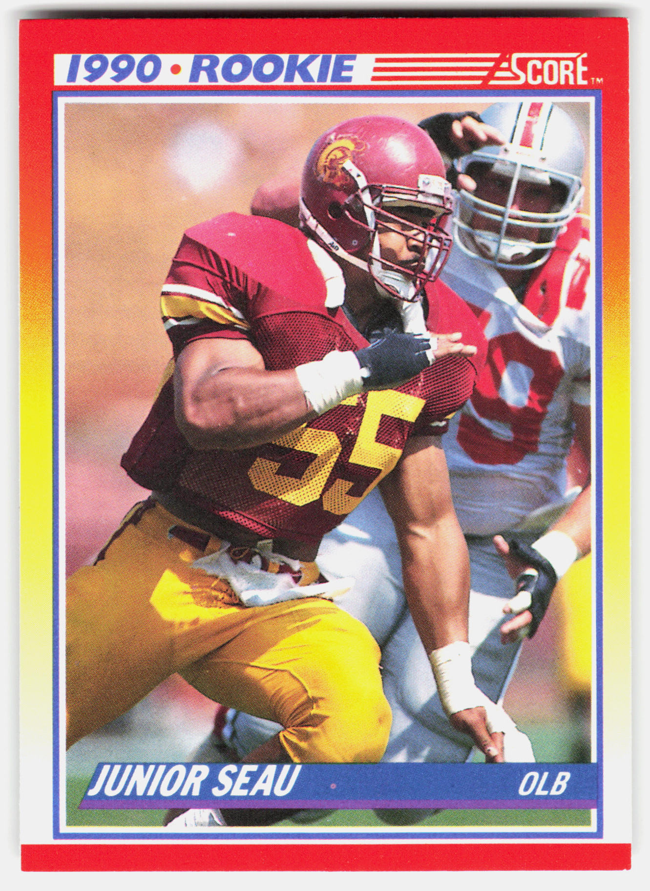 Front of the Junior Seau card, item L8-020