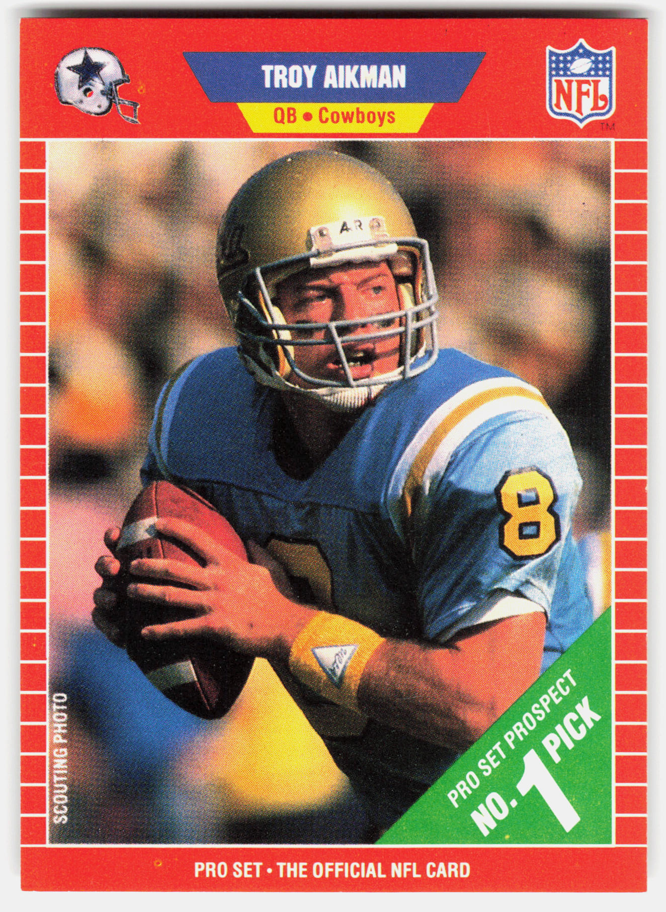 Front of the Troy Aikman card, item L8-022