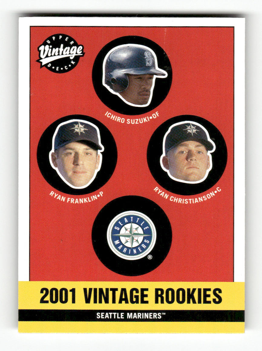 Front of the Ichiro Suzuki/Ryan Franklin/Ryan Christianson card, item L9-019